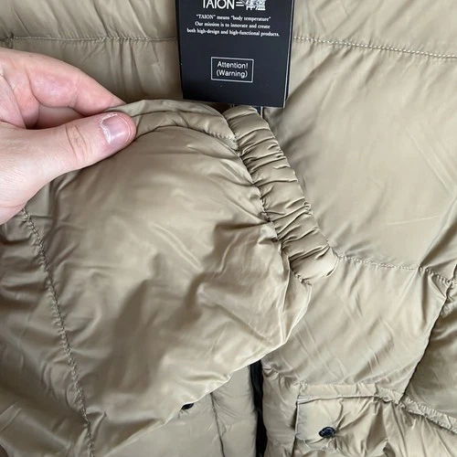 Taion Puffer Jacket Mens Medium Beige Mountain Volume Hooded Down Jacket BNWT  image 11