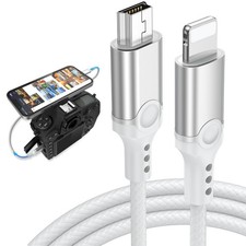 for Lightning to Mini USB Camera Adapter Cable MFi-Certified iPhone White