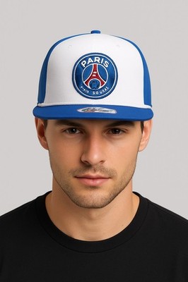 Fan Ink PSG Avalanche Snapback Hat White Blue Official Paris Saint-Germain