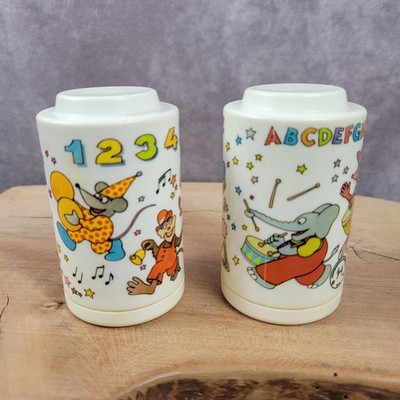 Johnson & Johnson Stackable Baby Rattles Letters Numbers Set of 2 Vintage 1981