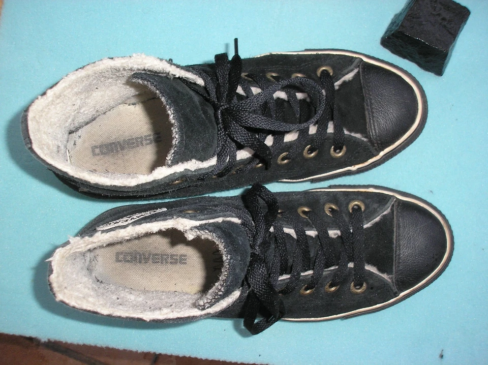 Original CONVERSE, Chucks Sneaker HI, Gr. 41,5, Schwarz, Gefüttert, Echtleder ! - Bild 4 von 4