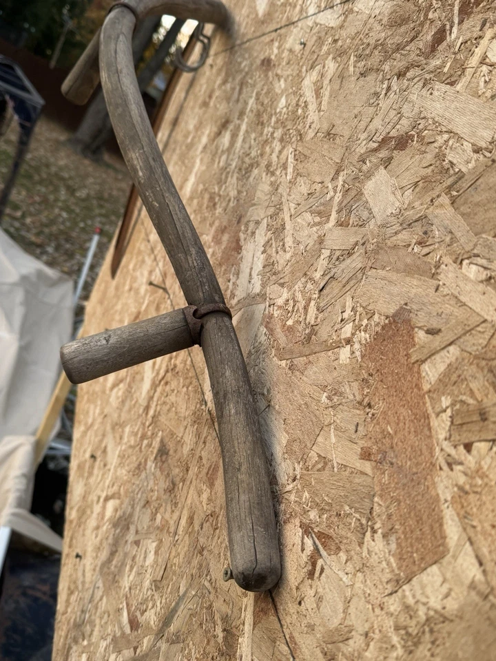 Vintage Antique 60” Long W/ Long 28” Blade Scythe Farm Sickle Hay Tool - Image 2 of 4