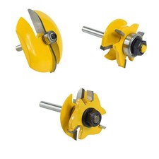 3pcs 6.35mm Shank Diameter Shank Router Bits Wood Door Making Cutter Kit