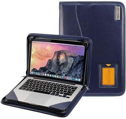Broonel Blue Leather Case For Fujitsu LIFEBOOK S936 Laptop