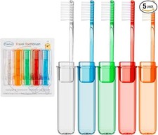 Portable Foldable Toothbrush Travel Camping Mini Toothbrush 5PCS Set