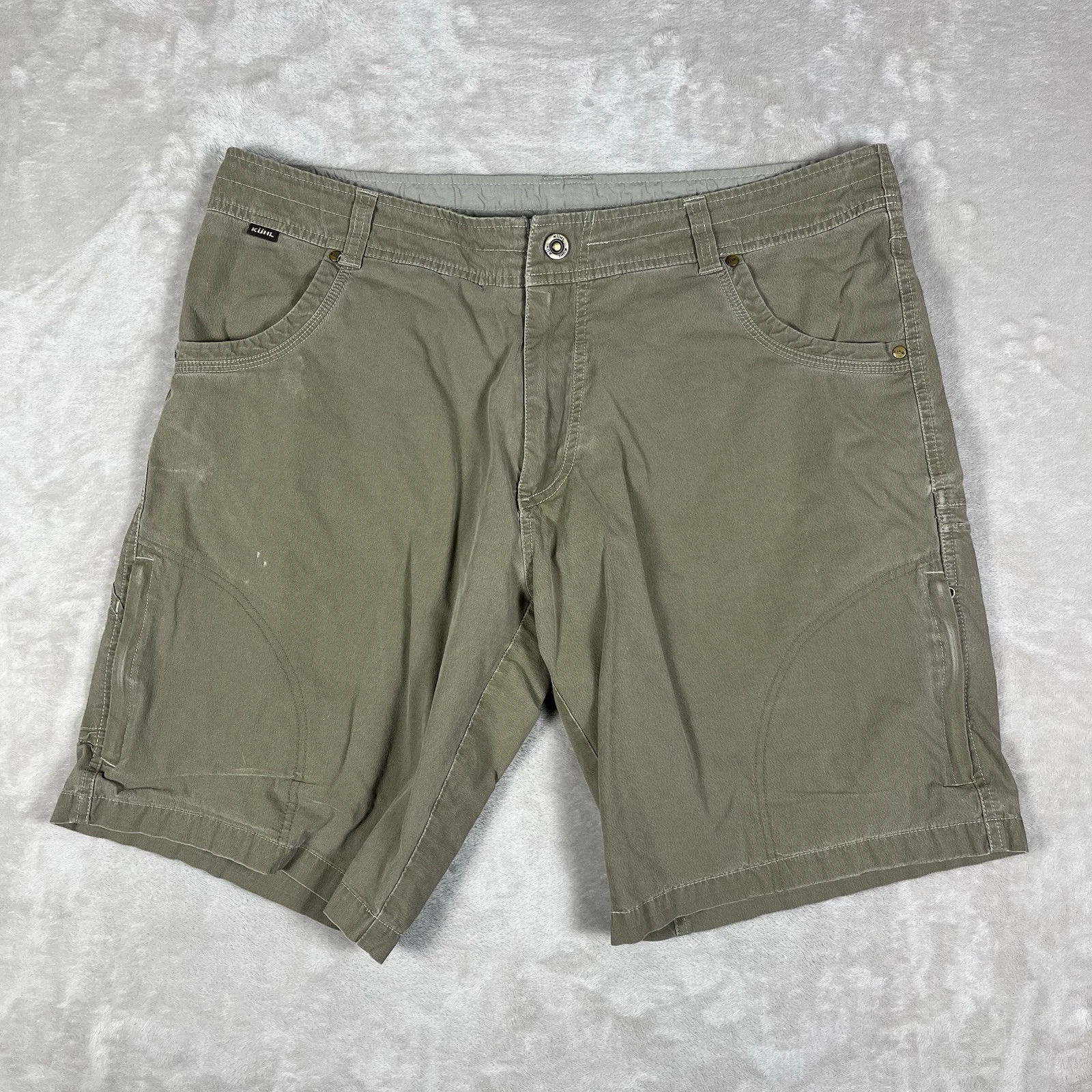 Kuhl Shorts Mens 38x10 Tan Ramblr Cargo Hiking Outdoor Climbing Stretch Rugged