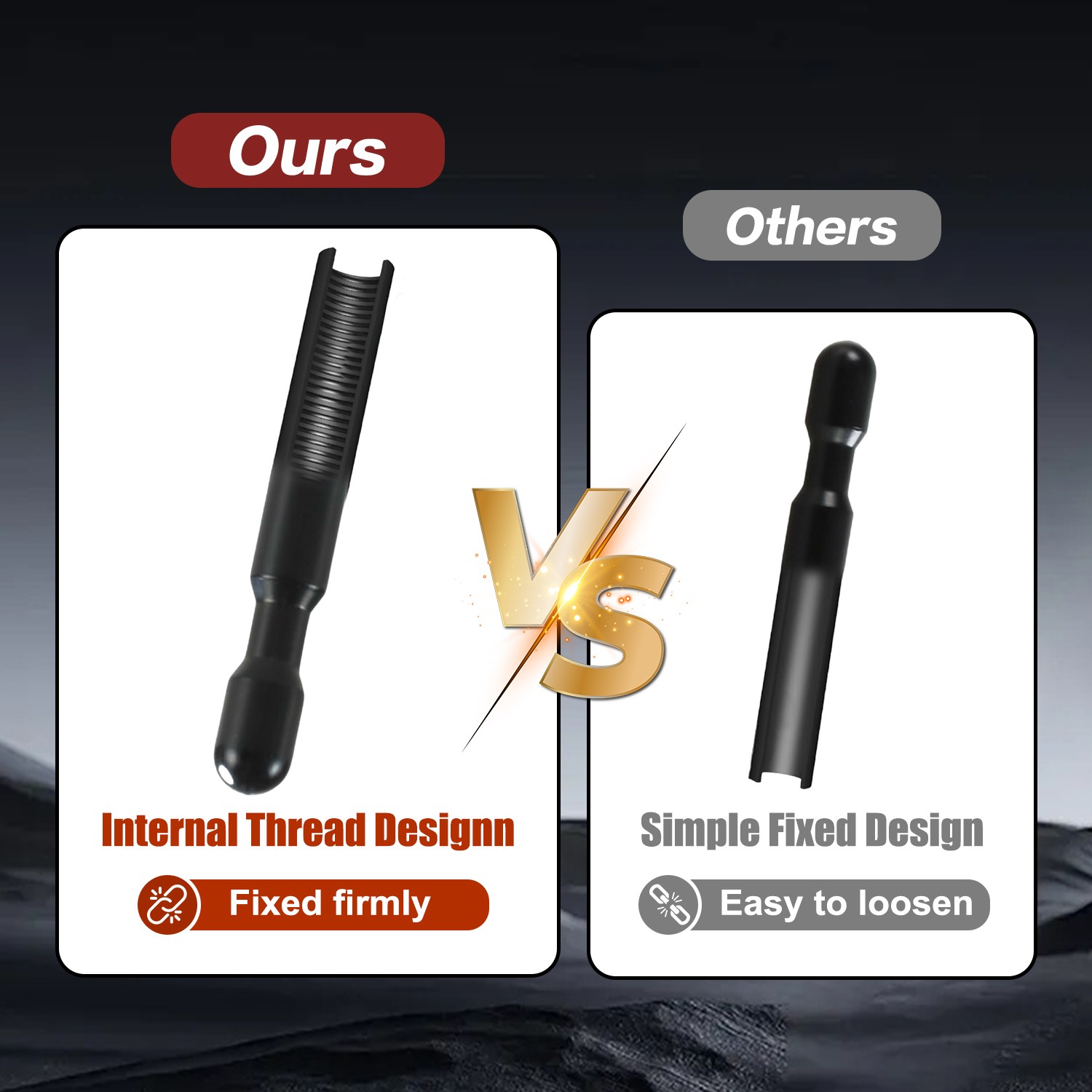 Black Door Lock Knobs Pins Studs Pair for 1989-1999 Ford Taurus FODZ-5421850-A