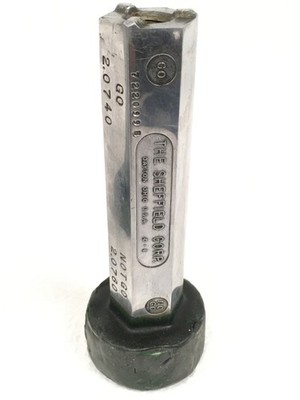 The Sheffield Pipe Machinery 722099B Smooth Plug Gage GO 2.0740 NOT GO 2.0760