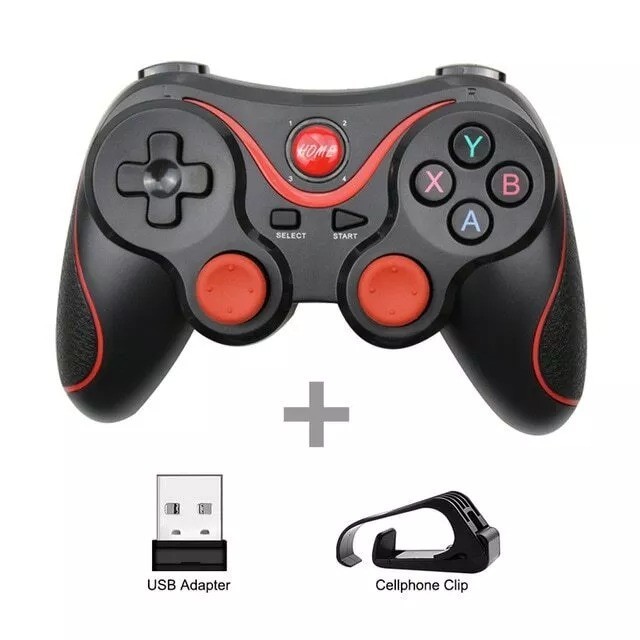 Manette sans fil Bluetooth noire pour smartphone Android PC et console PS3