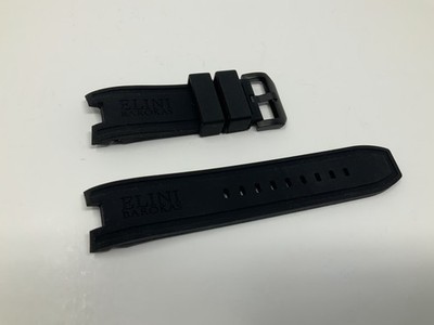NOS Elini Barokas Watch Black Rubber Band Strap 19-24mm