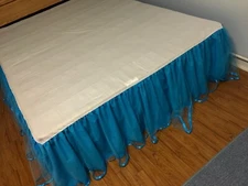 Queen Tulle Bed Skirt 16.5-inch Drop Blue