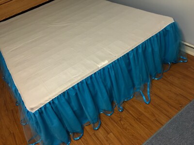 Queen Tulle Bed Skirt 16.5-inch Drop Blue | eBay