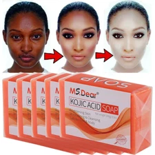 5-1X Kojic Acid Soap Acne Dark Spot Remover Skin Lightening Whitening Face Body