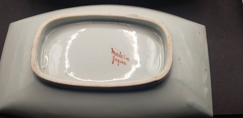 Japanese sushi dishes x 3. Burnt orange with cream leaf pattern. Japan. Vintage - Picture 4 of 6