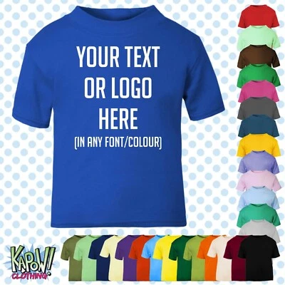 FRUIT OF THE LOOM Individuelles personalisiertes Baby/Kinder/Kinder T-SHIRT Name lustig Geschenk-Ihr Text/Logo