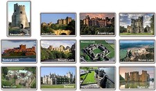 FRIDGE MAGNET - UK CASTLES - (Various Designs) - Large British England