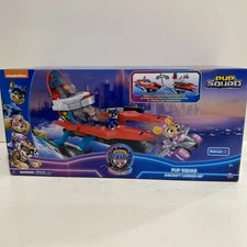 Paw Patrol The Mighty Movie Aircraft Carrier HQ with Chase Action Figure New  