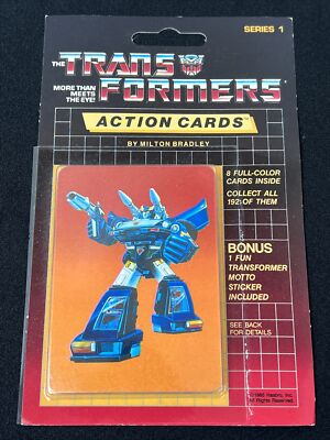 Vintage 1985 Transformers Hasbro Action Cards Bluestreak Top Unopened Pack