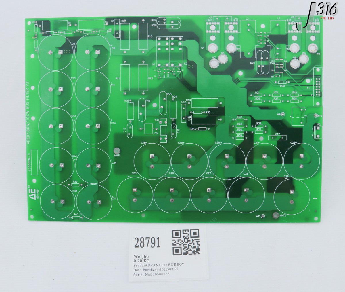 28791 ADVANCED ENERGY PCB, APEX 8KW/10KW BUS FILTER V3 2305659-B