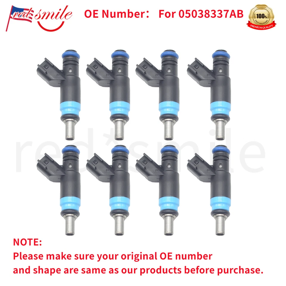 Nuevos inyectores de combustible 8X para Dodge Charger Challenger 2012-2021 6,4 L V8 05038337AB Foto 2 de 4