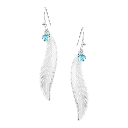 Montana Silversmiths Ladies Cinderella Liberty Feather Silver Earrings AMER5460 - Picture 1 of 2