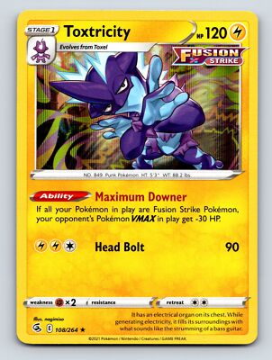 Stage 1 Toxtricity HP 120 Maximum Downer Ability Lightning Fusion