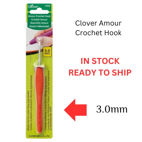 Clover Amour Crochet Hook Ergonomic Grip Size 3.0 mm - 1052 - Picture 1 of 3
