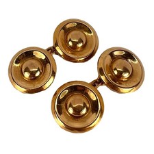 French 18 Karat Yellow Gold Disc Cufflinks