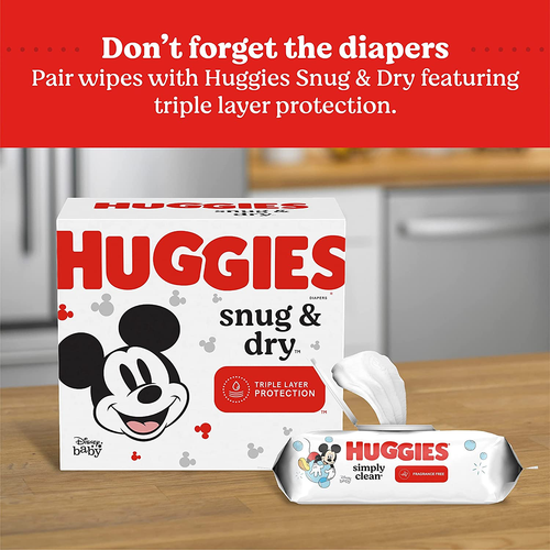 Huggies Simply Clean FragranceFree Baby Wipes Unscented Diaper Wipes
