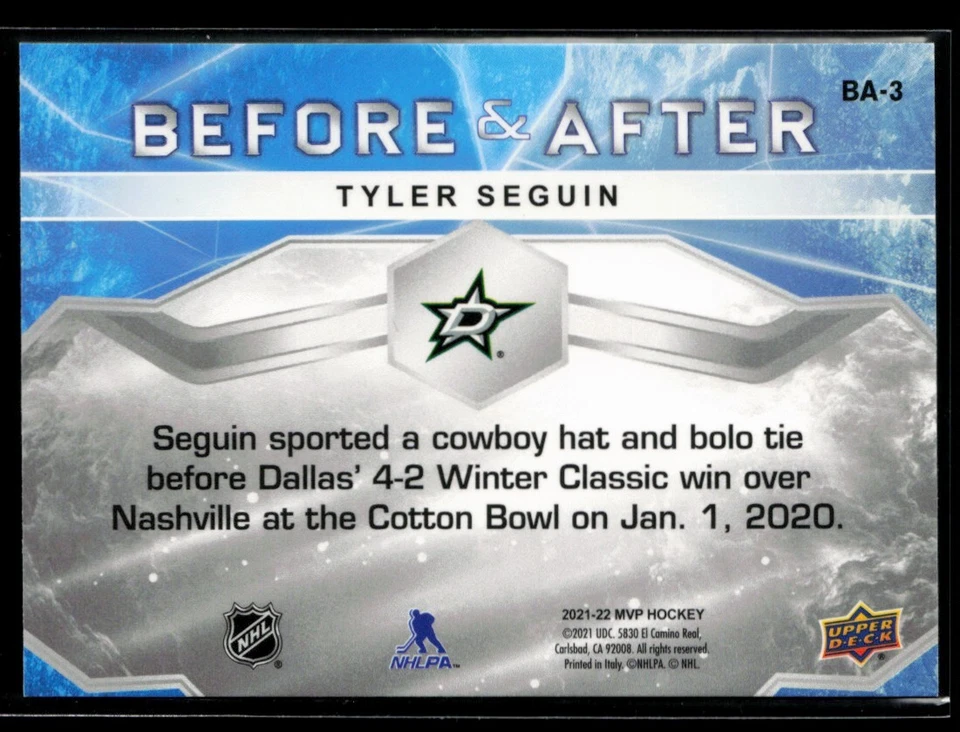 2021-22 Upper Deck MVP Before and After Tyler Seguin #BA-3 - Image 2 of 2