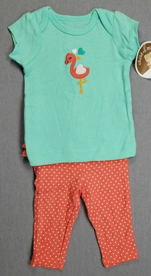 Nuevo Conjunto de flamenco con volantes de 2 piezas de Carter's ropa para bebé niña niño mío Foto 2 de 3