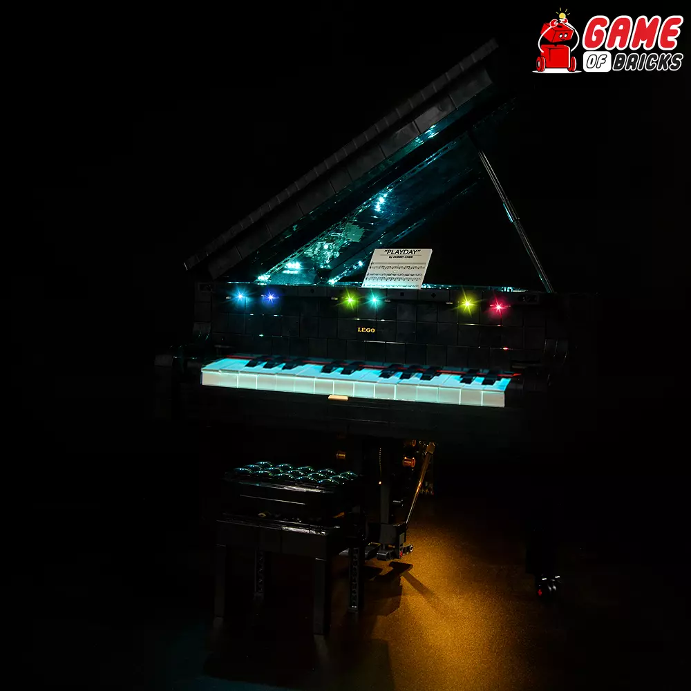 LED Light Kit for Grand Piano Compatible with LEGO 21323 Set