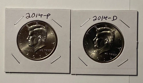 2014 P-D 50th Anniversary Kennedy HALF DOLLAR (2 COIN SET) Uncirculated. *RARE*!
