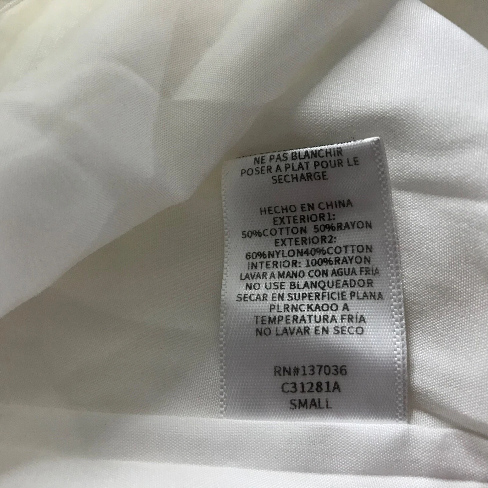 OFF WHITE Abito donna Altar'd State top pizzo taglia S bianco sporco manica ad aletta aperto dietro nuovo