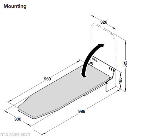Foldable Wall Mounted Ironing Board -Space Saving in Laundry or Kitchen AU Stock - Picture 9 of 12