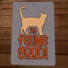 I'm Feline Good Cat 8x12 Metal Wall Animal Sign