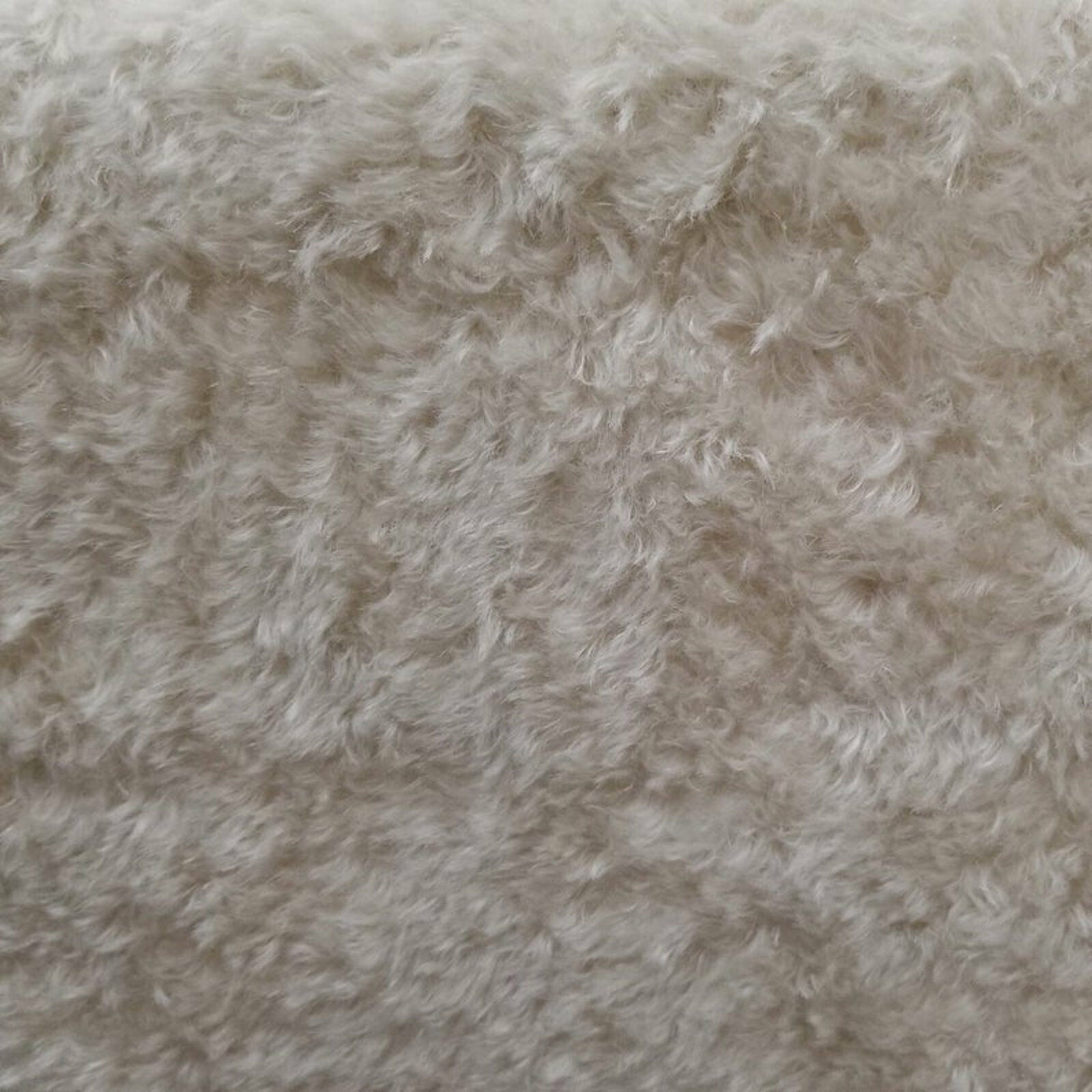 1/6 yd 785S/C Oyster w/ Dk Bk INTERCAL 3/4" Med Dense Curly German Mohair Fabric
