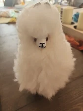 100% BABY ALPACA STUFFED ALPACA 9 INCHES Ivory Super Soft Toy Real Fur Ships $0