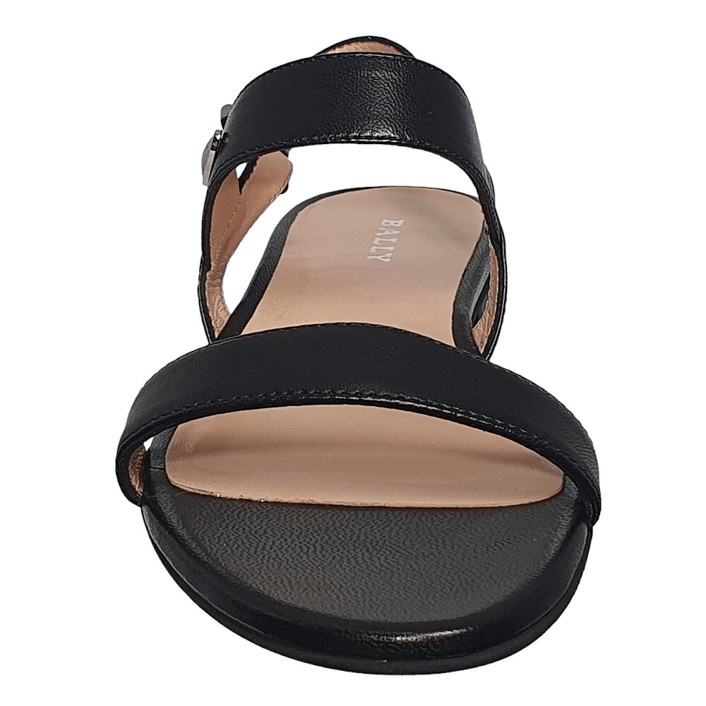 サンダル・ミュール Bally Black Calfskin Leather Sandals With l Trim And Designer Leather Sandals and Slippers for Women | Bally