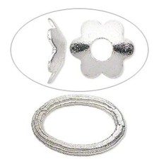300 Silver Plated Steel 7x2mm Smooth Flower Bead Caps to Fit 6-8mm Beads 