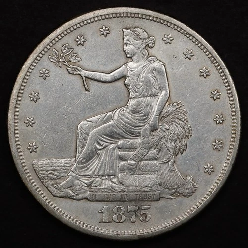 1875-S Trade Dollar - AU Details Cleaned