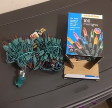 Set of Two - Sylvania Christmas Tree String Lights Multi Mini 100 Green Wire