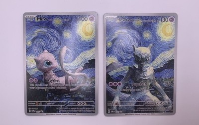 Mew & Mewto Sternennacht - Pokemon - Van Gogh - Schöner Mond *CUSTOM*