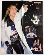 MOTLEY CRUE~1990 CENTERFOLD POSTER 16X21 MAGAZINE PINUP~NIKKI SIXX/MICK MARS