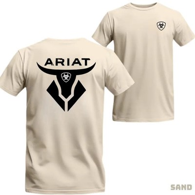Ariat T-shirt - Featuring A Bold Black Bull Head Logo, Perfect For A Distinctive