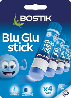Blu Stick Klebesticks 4 x 8G - geht blau - trocknet klar - lösemittelfrei - Washa