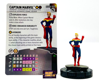Marvel Heroclix Captain Marvel #MVOP26-009 w/ Card Wizkids Exclusive