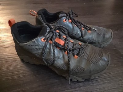 Merrell Moab Edge 2 Mens Sz 9 Hiking Trail Shoes J06111 Gray Orange Waterproof