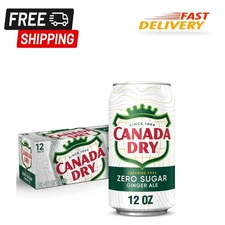 Canada Dry Zero Sugar Ginger Ale Soda, 12 fl oz cans, 12 pack....