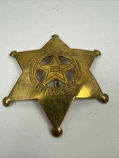 Antique Style Metal Replica Texas Rangers Star Badge Costume Prop
